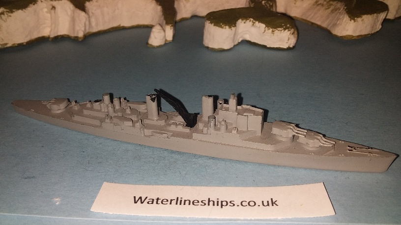 HMs Superb RN cruiser 1950s grey gbm