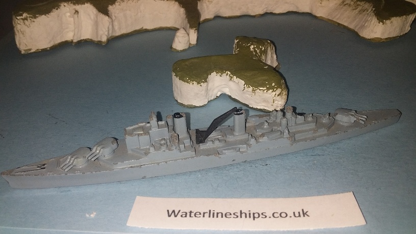 HMs Superb RN cruiser 1950s blue pw