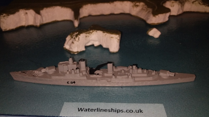 HMs Superb RN cruiser 1950s grey pn