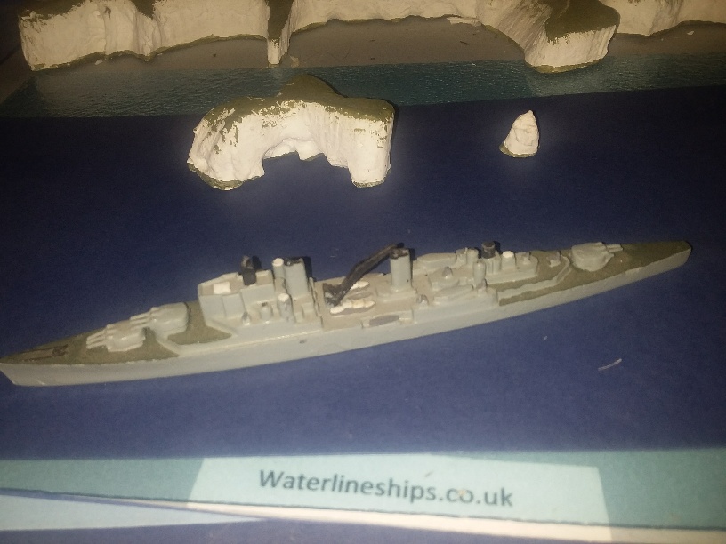 HMs Superb RN cruiser 1950s rep. gbm