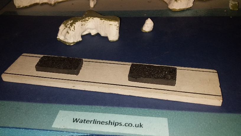 Quay with coal loads pre-war wooden model.