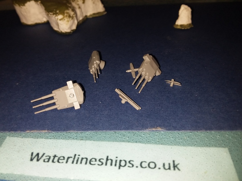 11" German Triple turrets x 3 & Arado from Scharnhorst/Gneis. u