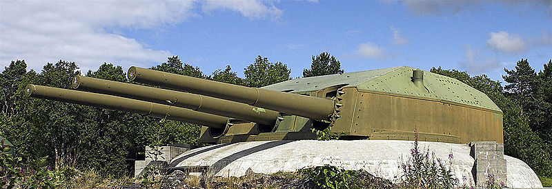 Preserved Gneisenau 11" turret Norway. Preserved Gneisenau 11" turret Norway.